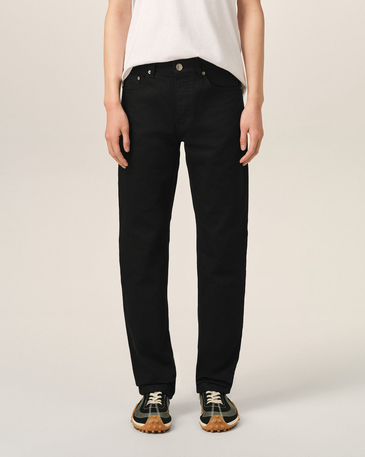 Jean noir coupe classique en coton - 3