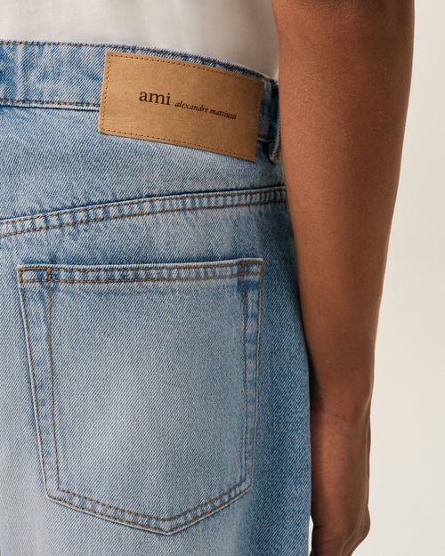 Vaqueros de algodón azul de corte amplio - Hombre - 5 - AMI Paris - Ami Paris