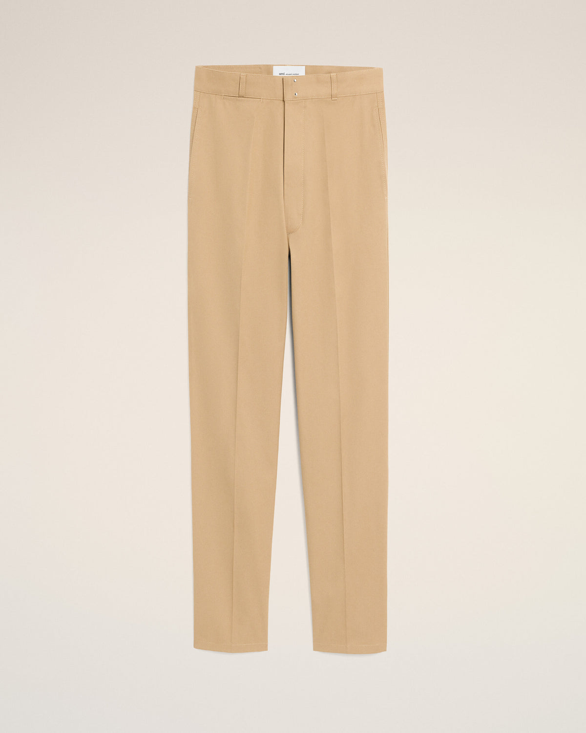 Pantaloni taglio parigino in cotone beige - 1