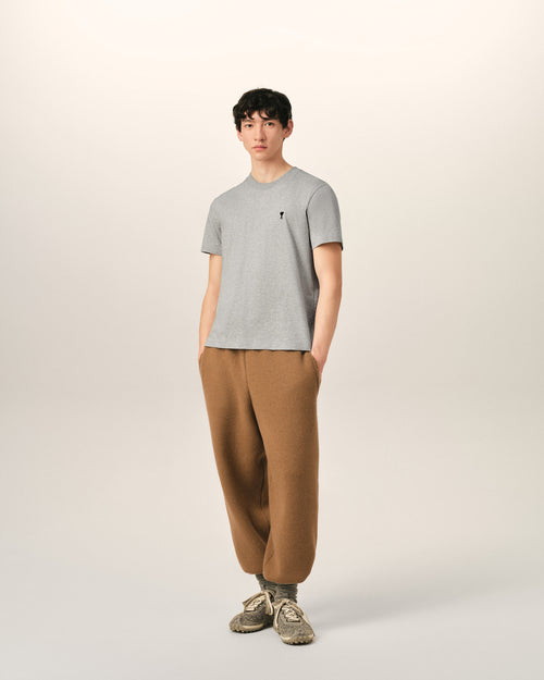Grey cotton t-shirt with Ami de Coeur - Man - 3 - AMI Paris - Ami Paris