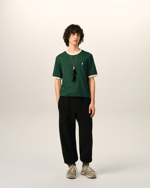Ami de Coeur T-Shirt aus kontrastierendem grünem Baumwollstoff - Herren - 3 - AMI Paris - Ami Paris