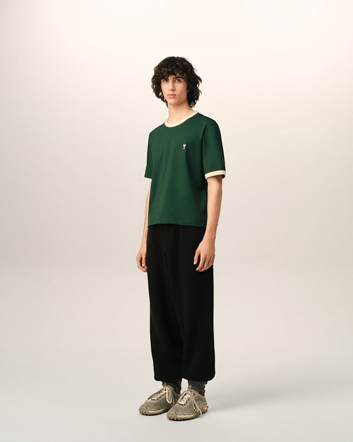 Ami de Coeur T-Shirt aus kontrastierendem grünem Baumwollstoff - Herren - 6 - AMI Paris - Ami Paris
