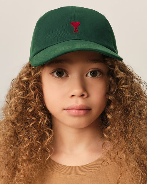 Green cotton cap with Ami de Coeur - Woman - 6 - AMI Paris - Ami Paris