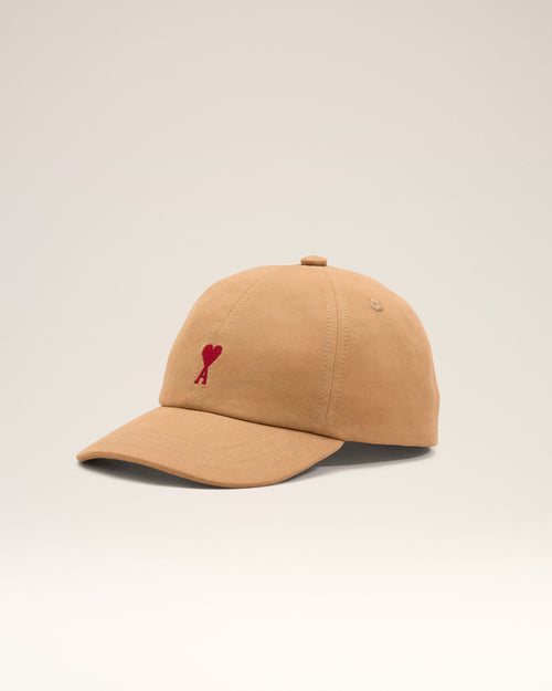 Brown cotton cap with Ami de Coeur - Woman - 5 - AMI Paris - Ami Paris