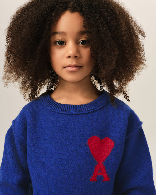 Pull bleu en laine Ami de Coeur - Femme - 7 - AMI Paris - Ami Paris