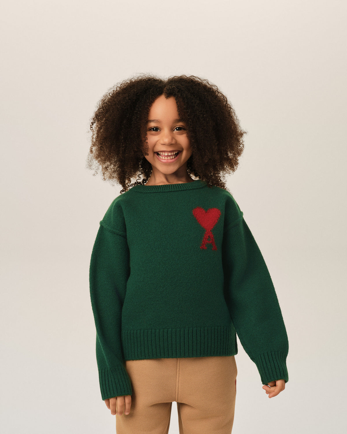 Pull vert en laine Ami de Coeur - 6