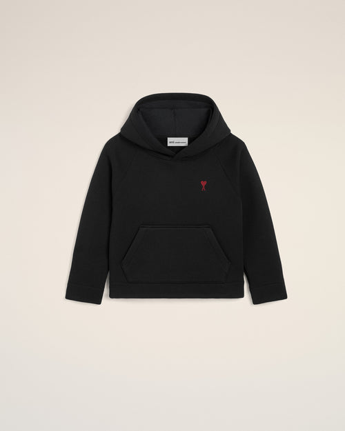 Black cotton hoodie with Ami de Coeur - Woman - 5 - AMI Paris - Ami Paris