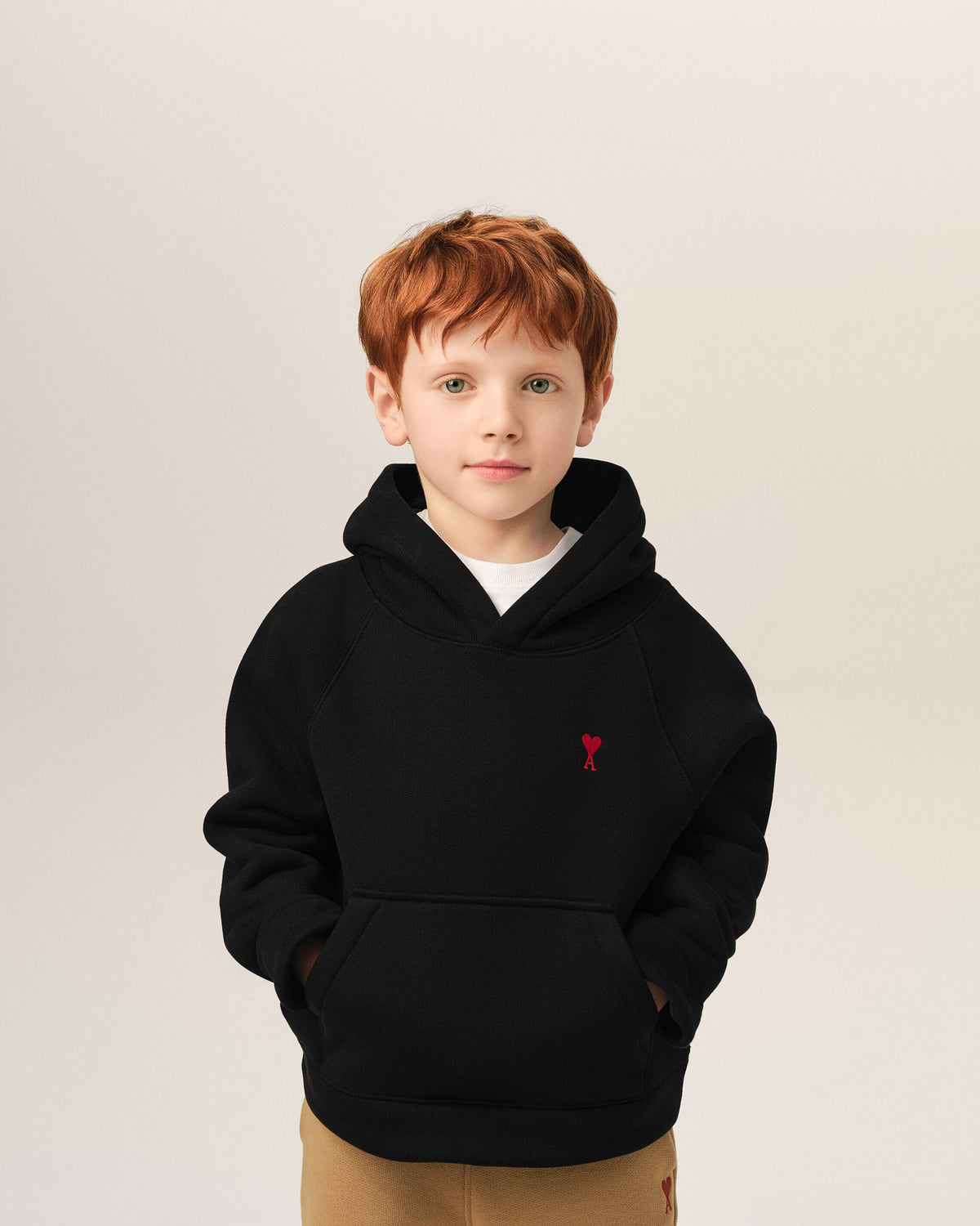 Black cotton hoodie with Ami de Coeur - 2