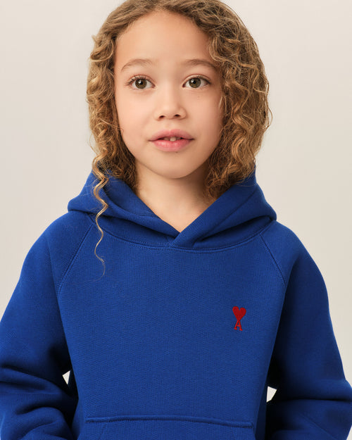 Blue cotton hoodie with Ami de Coeur - Woman - 7 - AMI Paris - Ami Paris