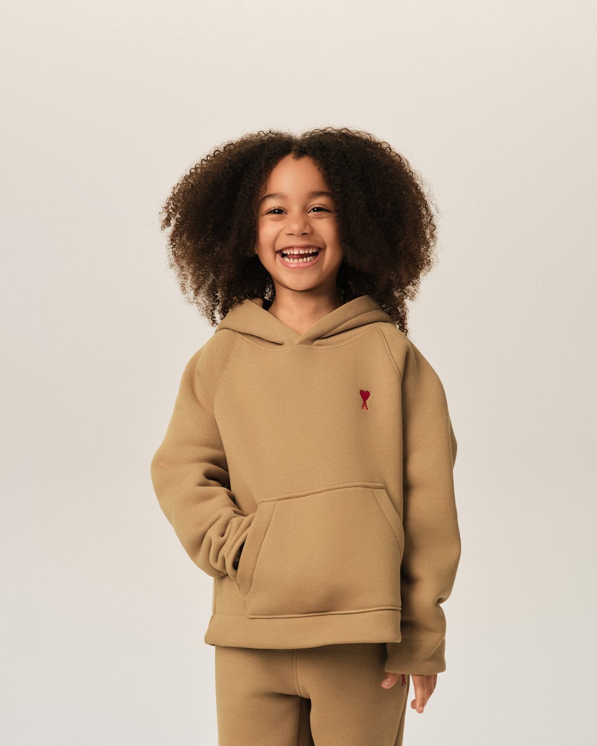 Brown cotton hoodie with Ami de Coeur - 6
