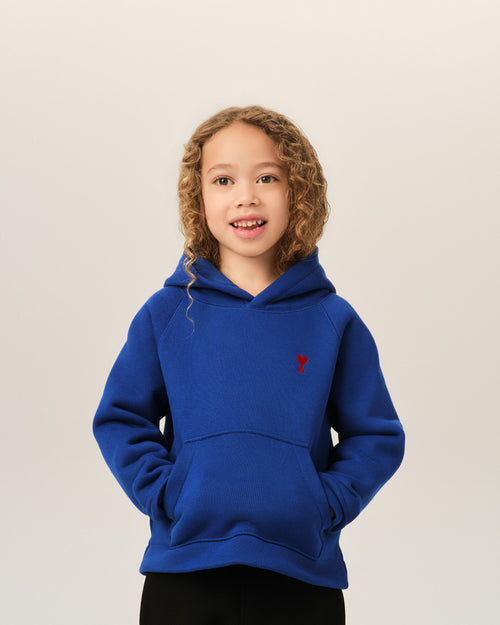 Blue cotton hoodie with Ami de Coeur - Woman - 6 - AMI Paris - Ami Paris