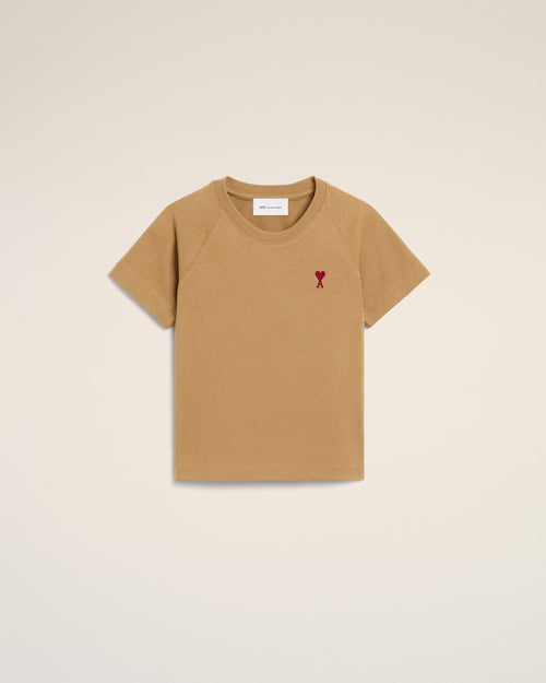 Brown Cotton Ami De Coeur T-shirt - 1 - Ami Paris