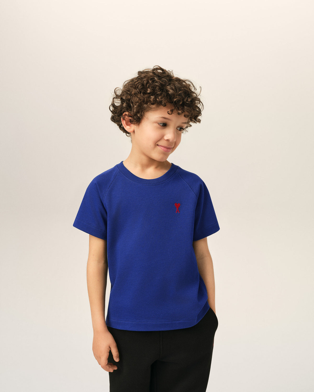 Blue cotton t-shirt with Ami de Coeur - 2