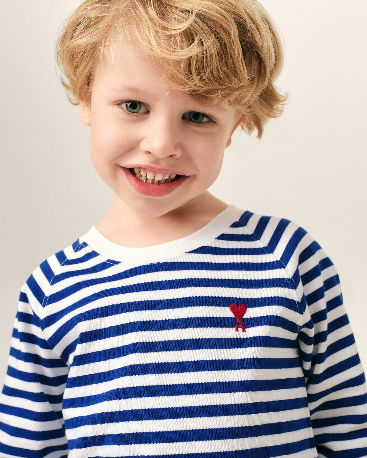 T-shirt marinière bleu et blanc en coton Ami de Coeur - 3