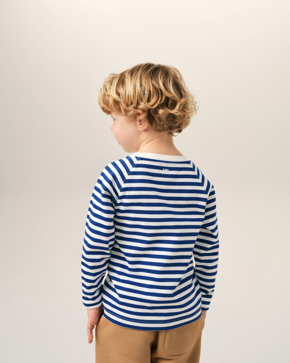 T-shirt marinière bleu et blanc en coton Ami de Coeur - 4