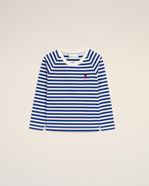 T-shirt marinière bleu et blanc en coton Ami de Coeur - Femme - 5 - AMI Paris - Ami Paris