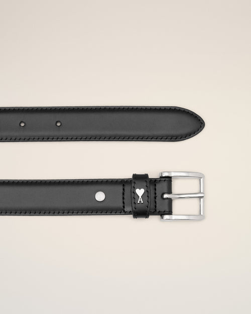 Black Paris Paris belt 25 mm in leather - Man - 2 - AMI Paris - Ami Paris