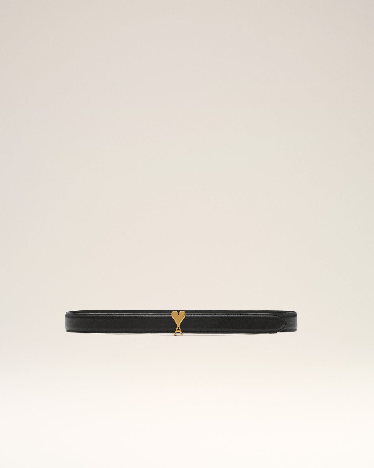 Black cowhide leather belt 25mm with Ami de Coeur buckle - 3
