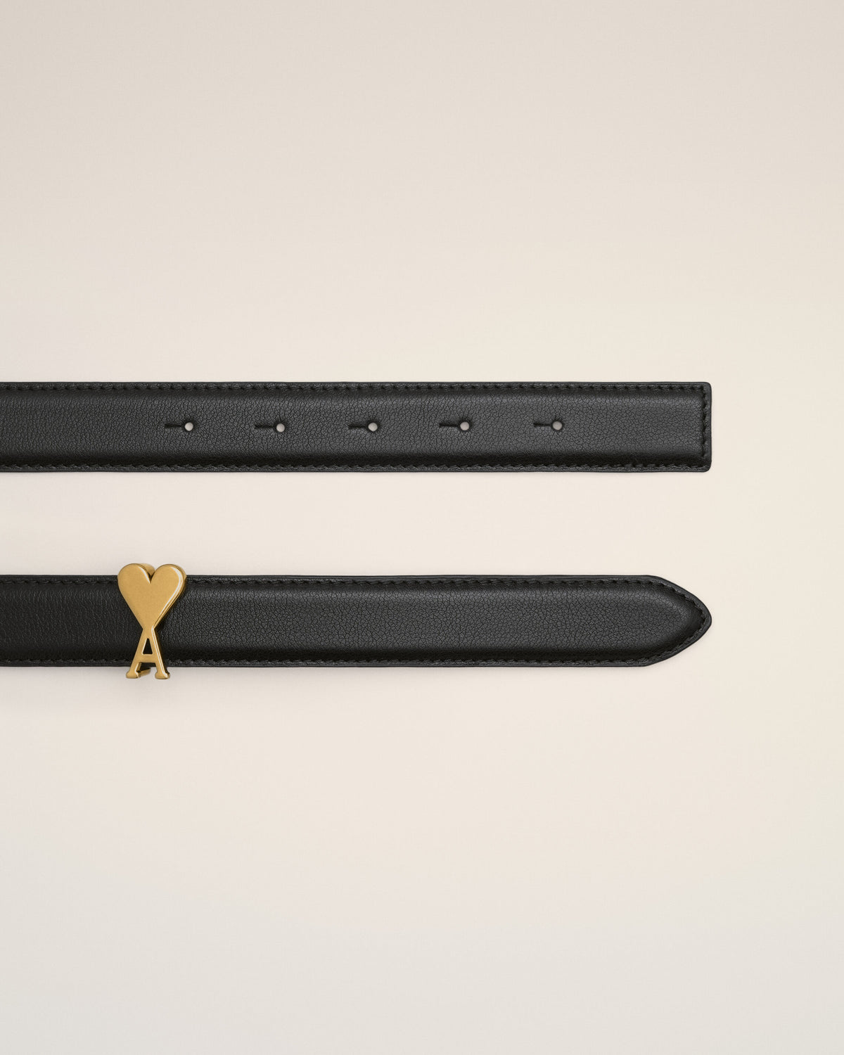 Black cowhide leather belt 25mm with Ami de Coeur buckle - 4