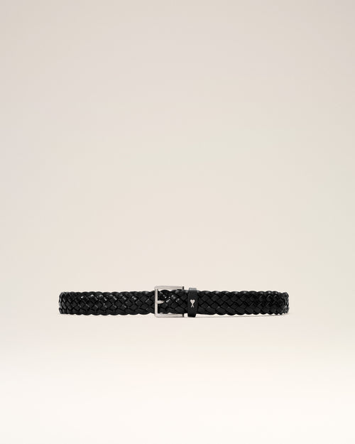                                 Cintura Paris Paris intrecciata in pelle di vitello nera 30 mm - 3                             - Ami Paris