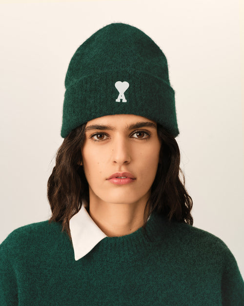 Gorro Ami de Cœur de alpaca verde - Mujer - 8 - AMI Paris - Ami Paris