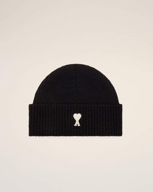 Bonnet noir en laine Ami de Coeur - NOIR/ECRU - Ami Paris