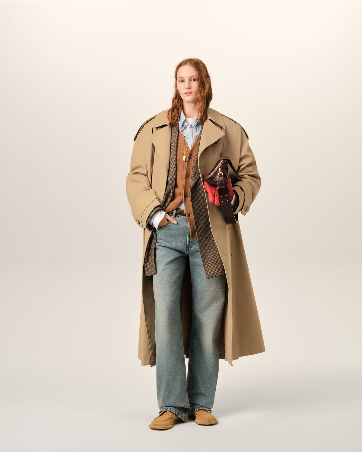 Trench coat beige de algodón - 9