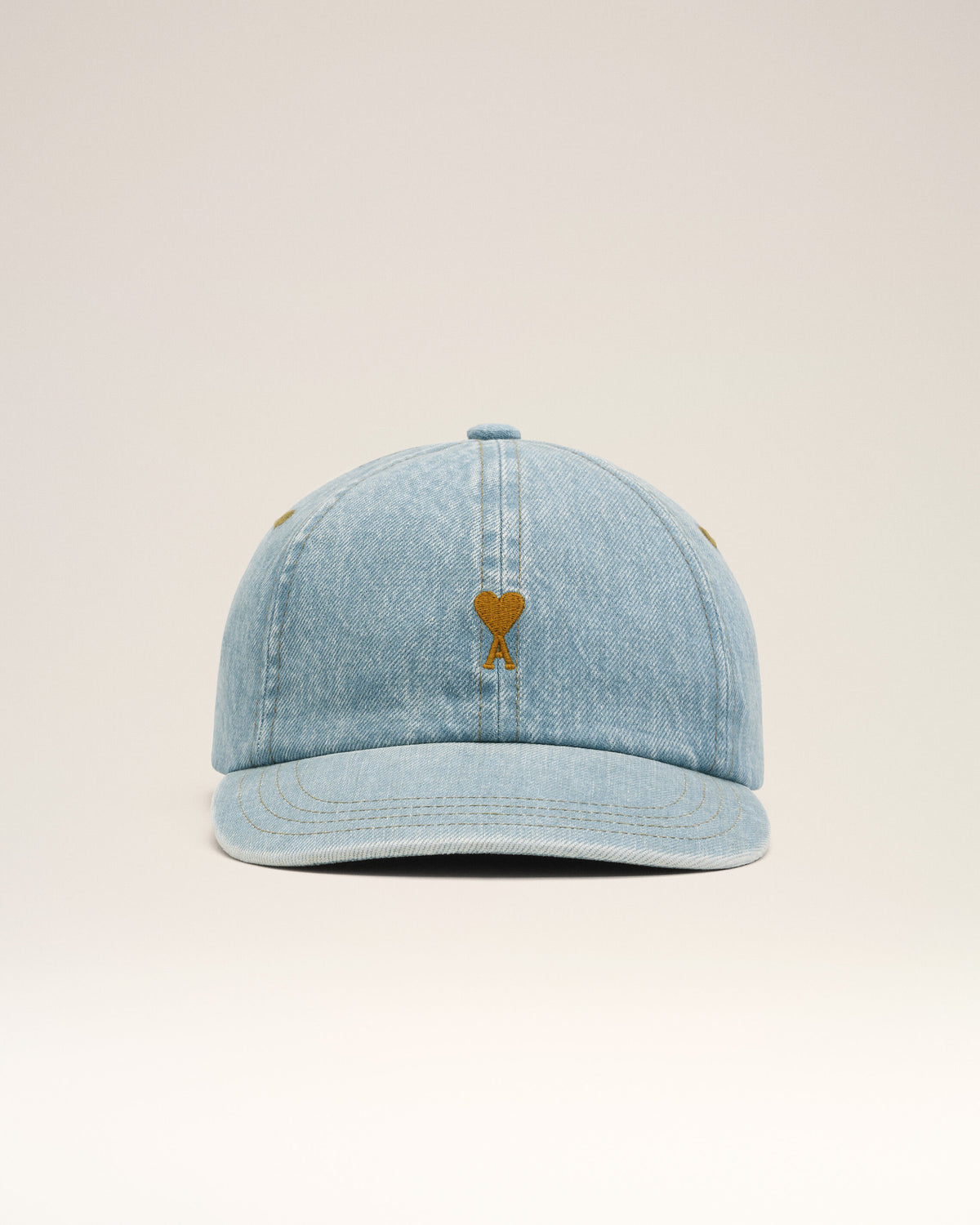 Blue denim cotton cap with Ami de Coeur - 4