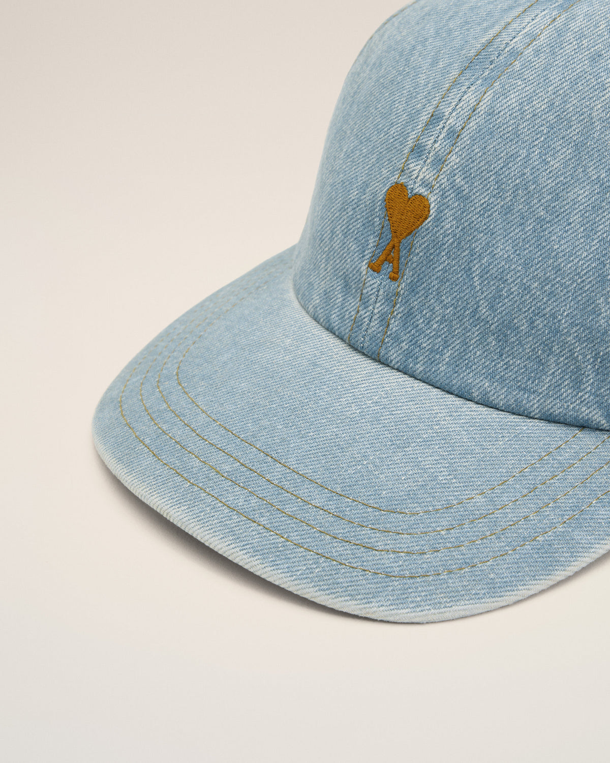 Blue denim cotton cap with Ami de Coeur - 9