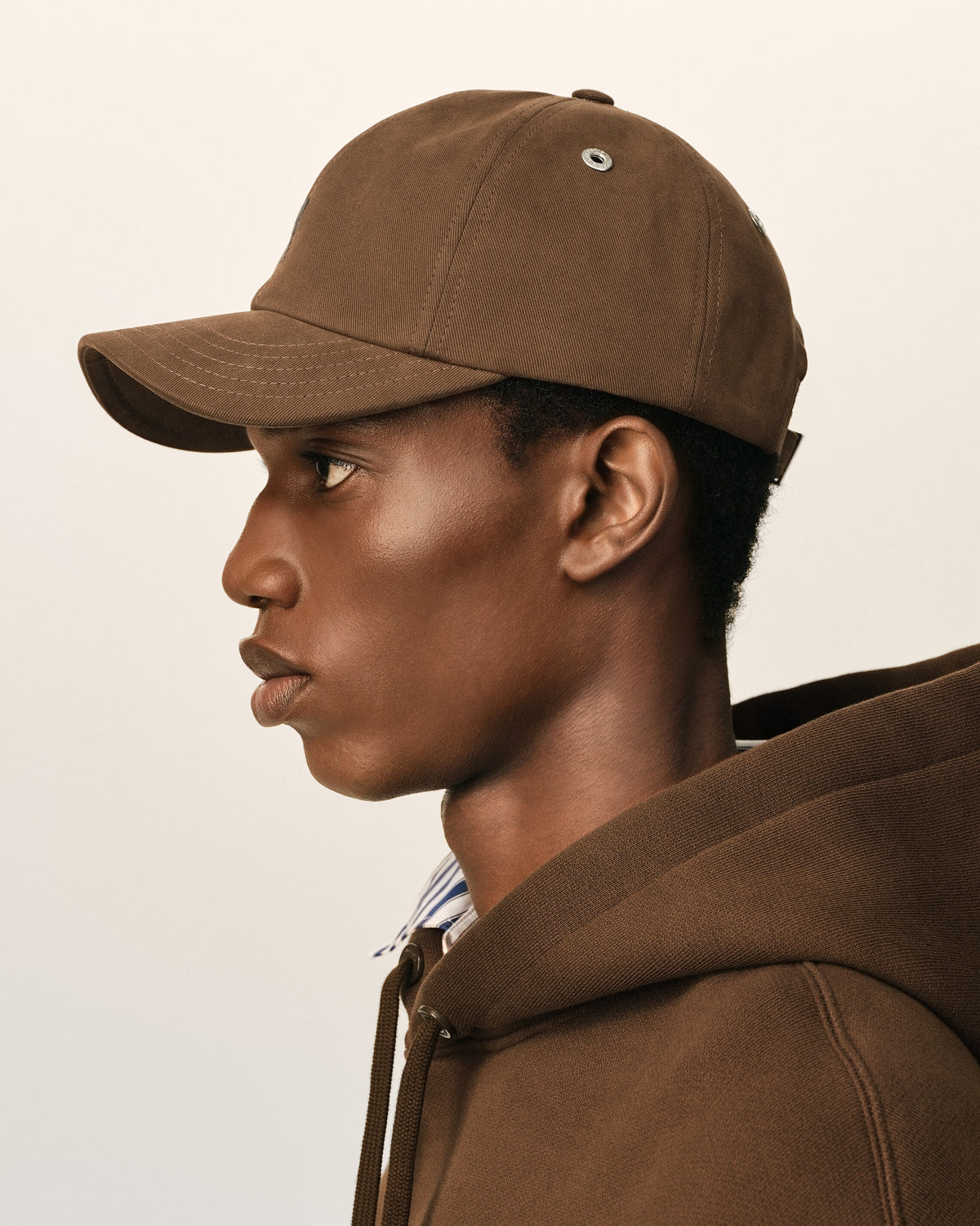 Brown cotton cap with Ami de Coeur - 5
