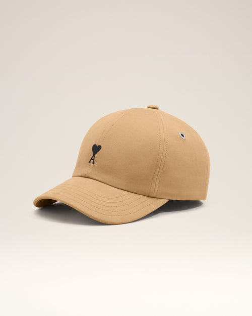 Beige cotton cap with Ami de coeur - Woman - 7 - AMI Paris - Ami Paris