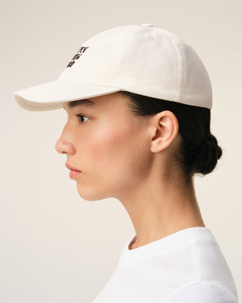 White Cotton Thank You For Being A Friend Embroidery Cap - Woman - 11 - AMI Paris - Ami Paris