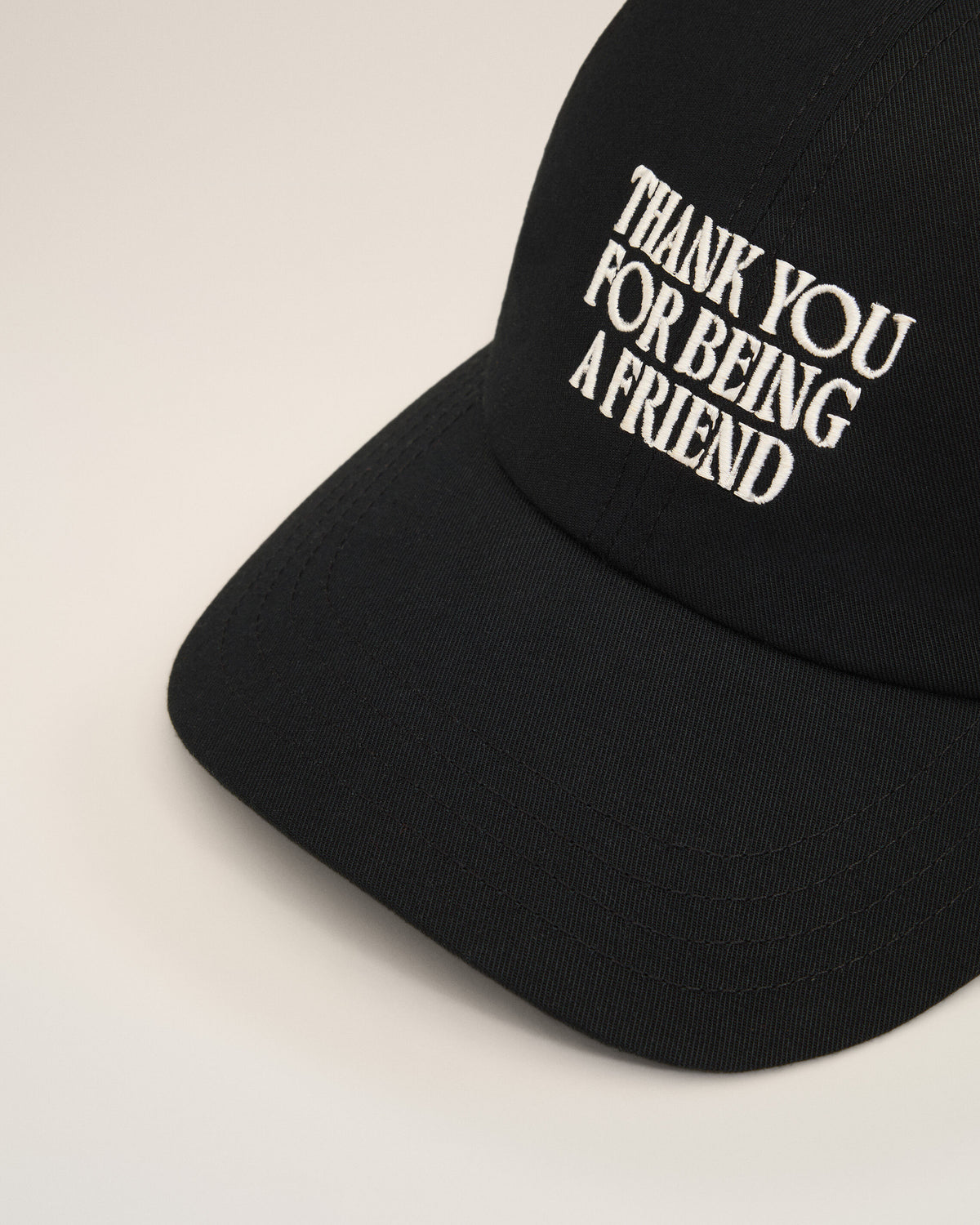 Casquette Noire Broderie Thank You For Being A Friend en Coton - 9