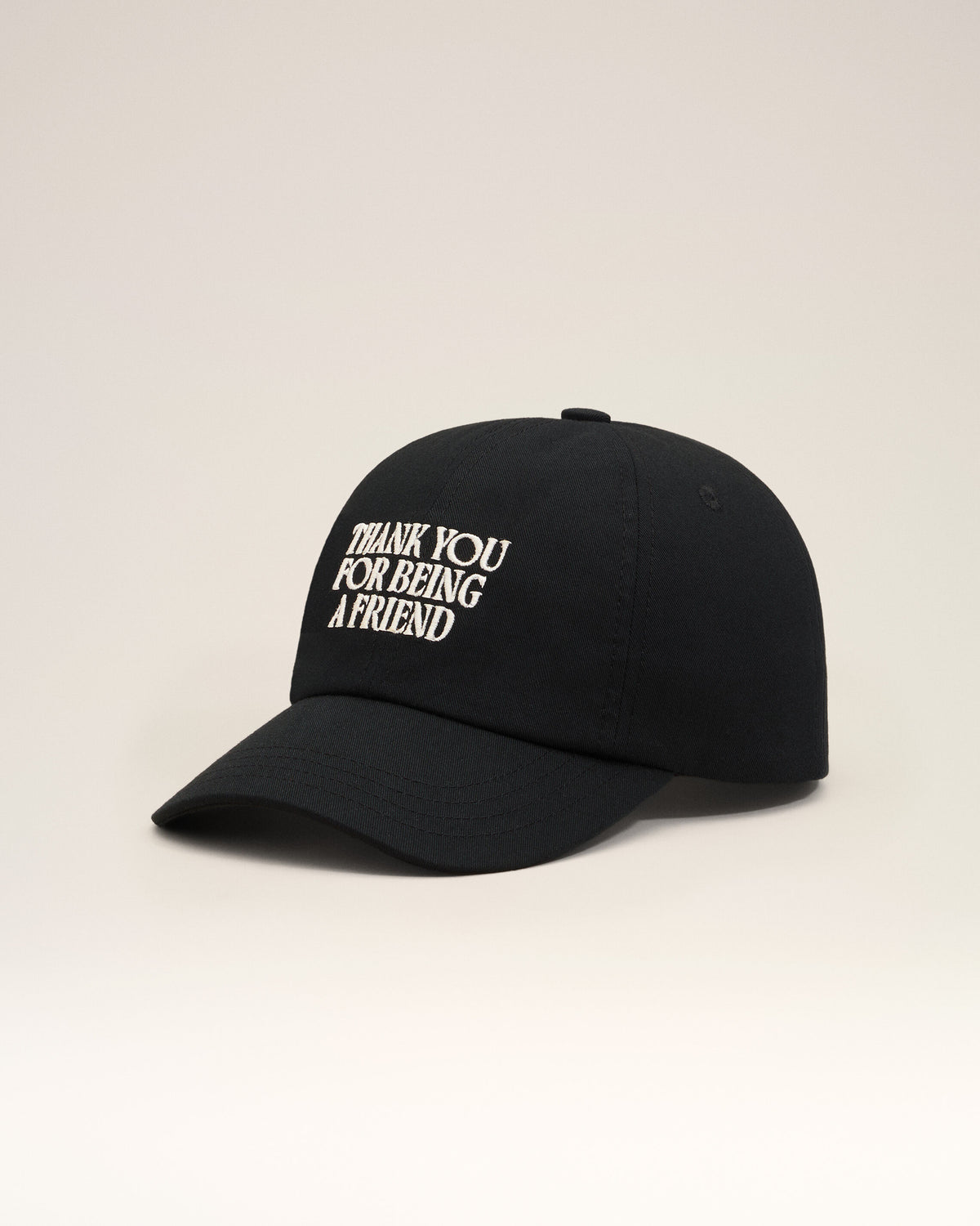 Casquette Noire Broderie Thank You For Being A Friend en Coton - 7