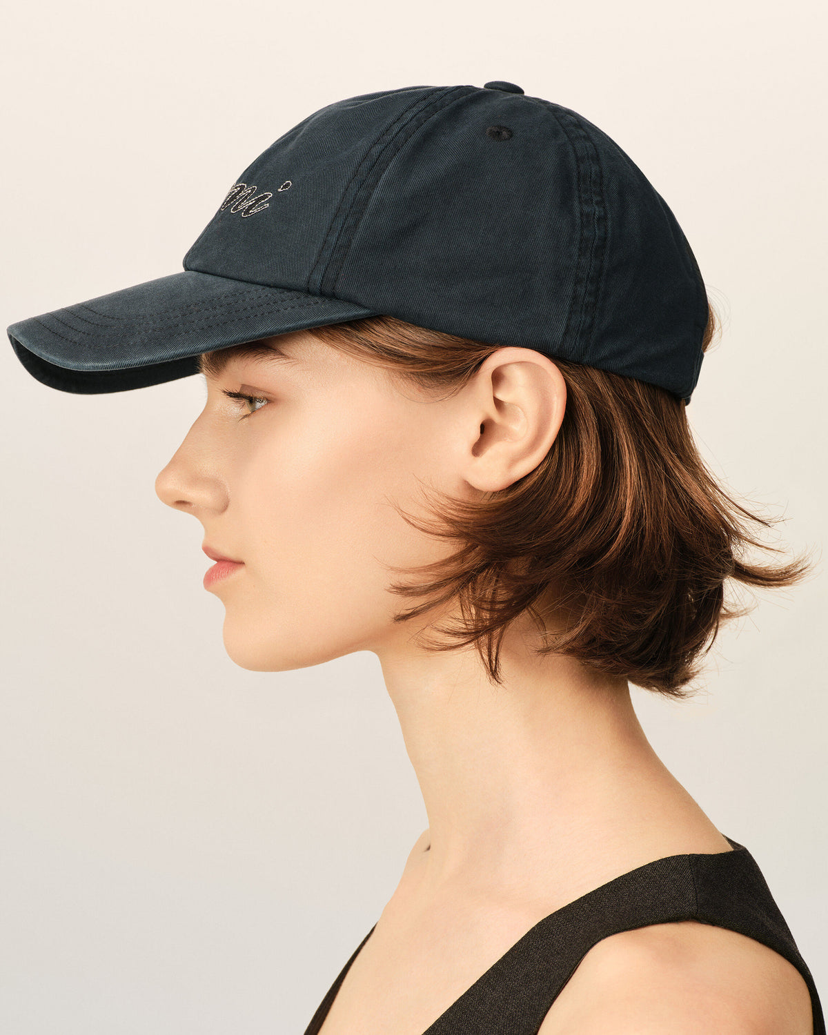 Casquette noire en coton broderie Ami Paris - 11