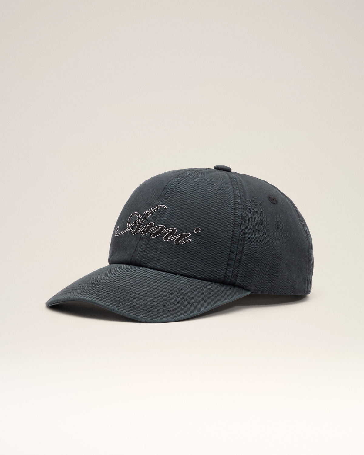 Casquette noire en coton broderie Ami Paris - 1