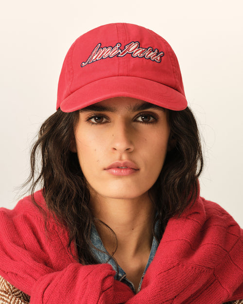                                    Casquette rouge en coton broderie Ami Paris - 3                                 - Ami Paris