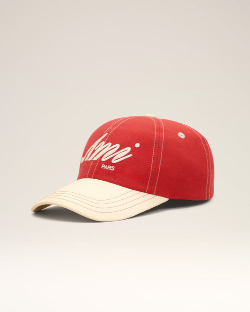 Casquette rouge et blanche en coton broderie Ami Paris - 1 - Ami Paris