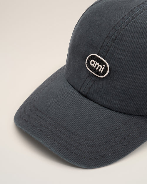 Cappellino in cotone nero con patch Ami - Uomo - 3 - AMI Paris - Ami Paris