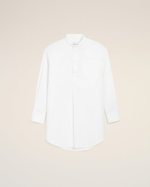 Robe tunique blanche en coton col mao - Homme - 1 - AMI Paris - Ami Paris