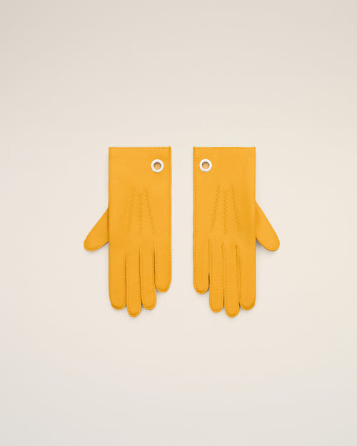 Gants jaunes en cuir grainé - JAUNE SAFRAN - Ami Paris