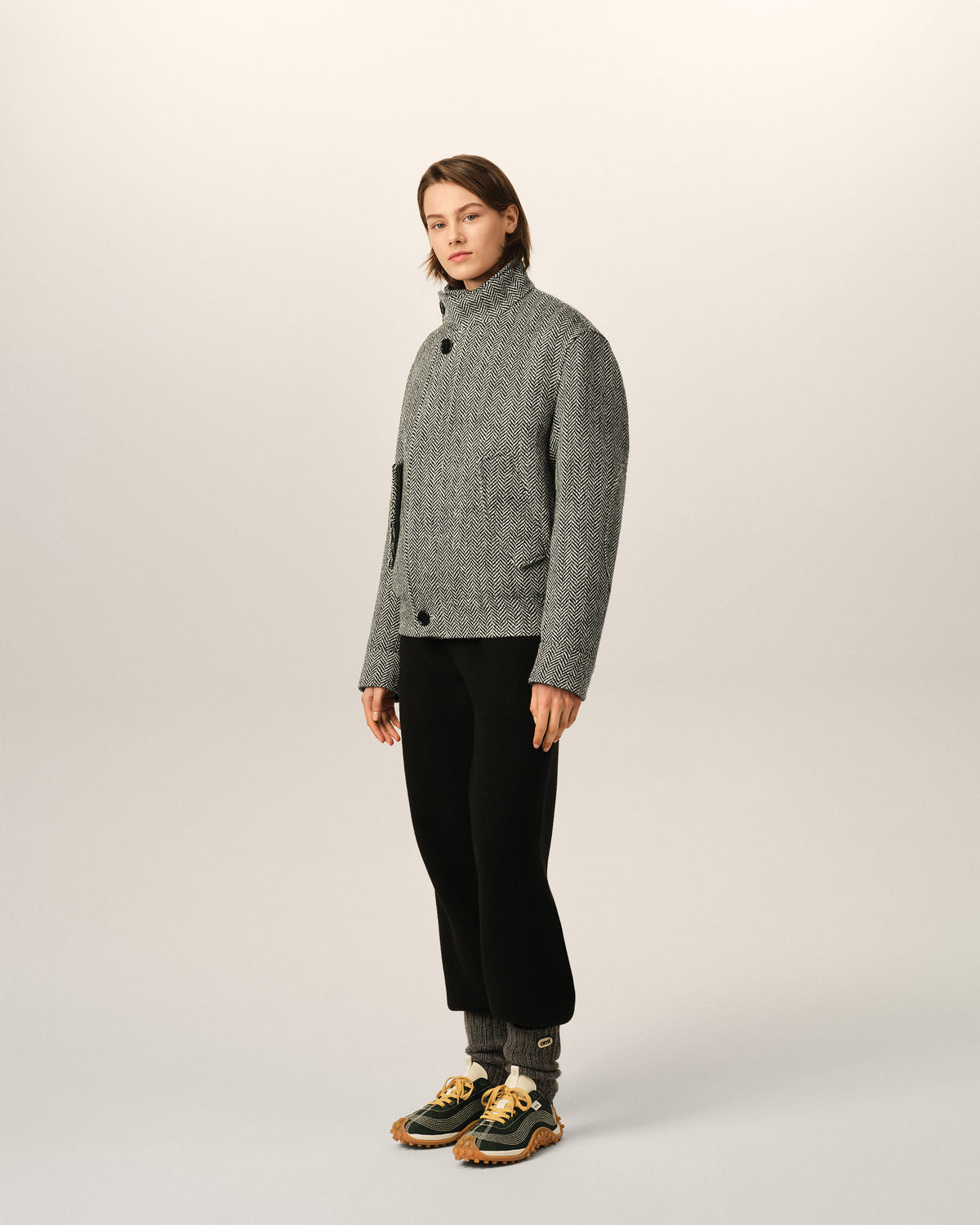 Blouson Harrington noir rembourré en laine - 12