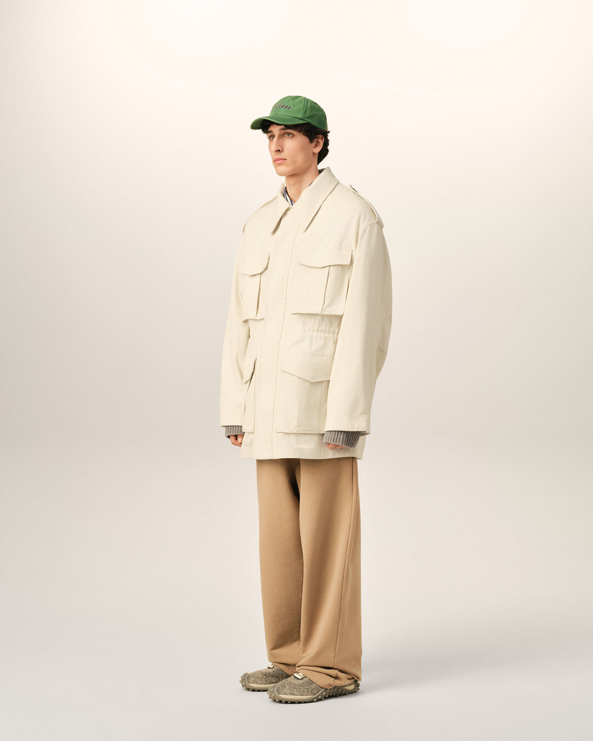 Parka utilitaire blanche en coton - 6