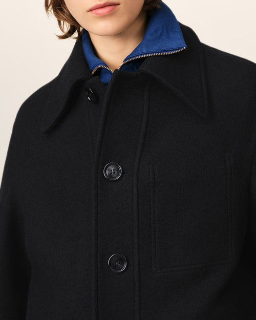 Veste noire boutonnée en laine - Femme - 10 - AMI Paris - Ami Paris