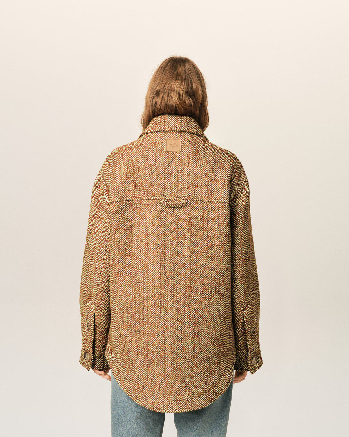 Veste marron boutonnée en laine - 11