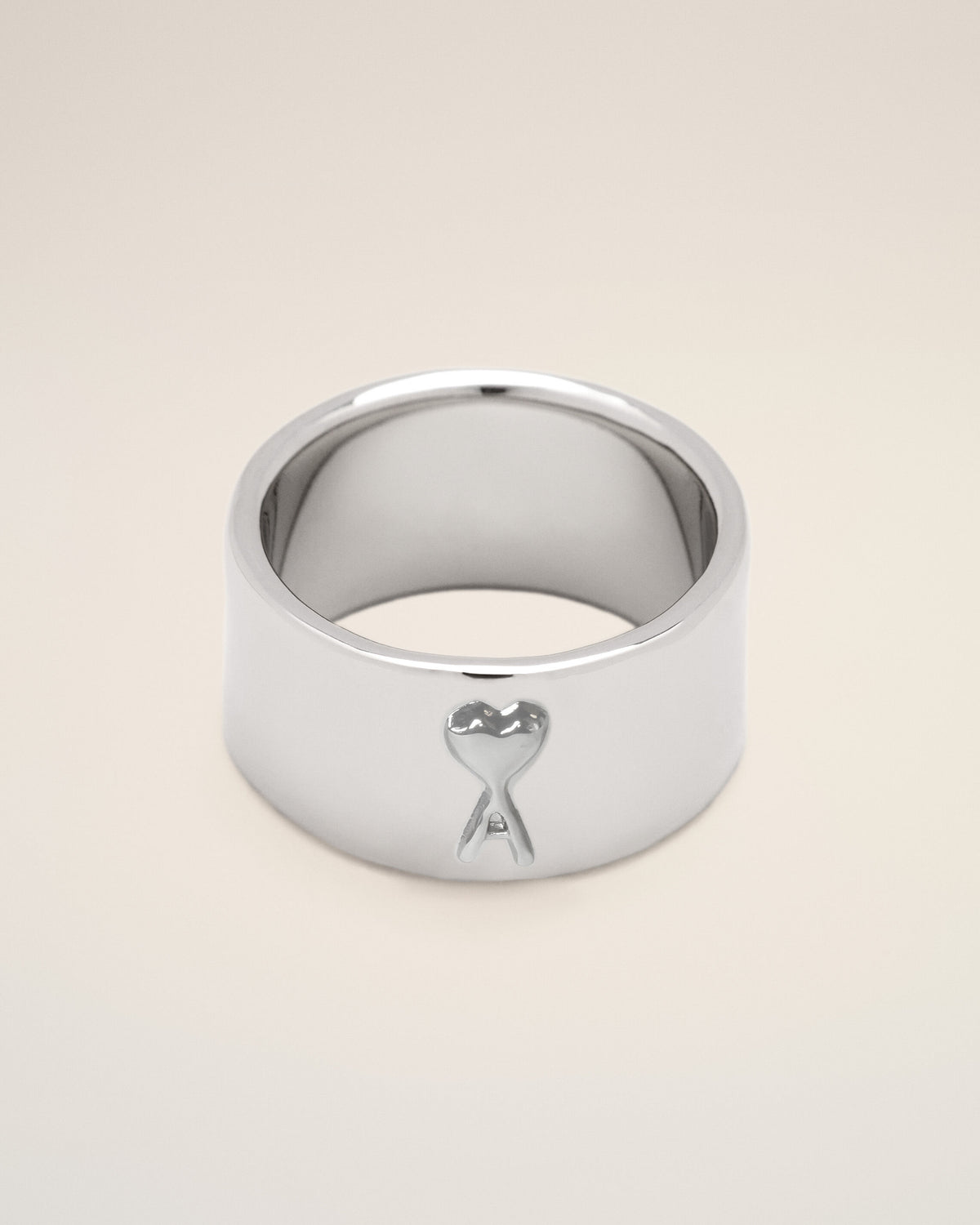 Bague argentée en laiton Ami de Coeur martelé - 1