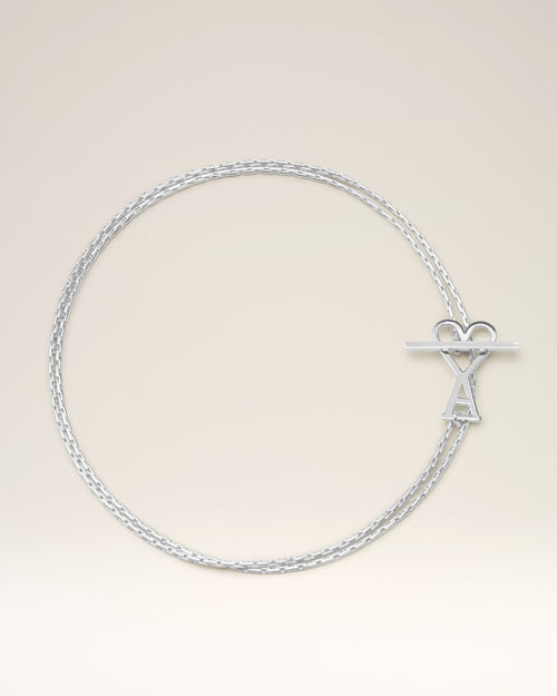 Collar de cadena 2 en 1 Ami de Cœur de latón plateado - Hombre - 1 - AMI Paris - Ami Paris