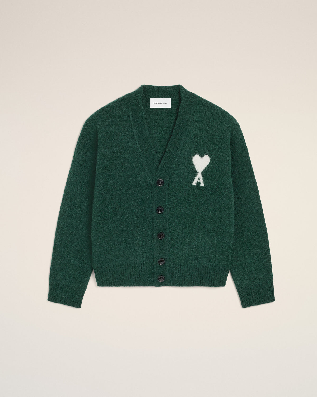 Green alpaca cardigan with Ami de Coeur - 7