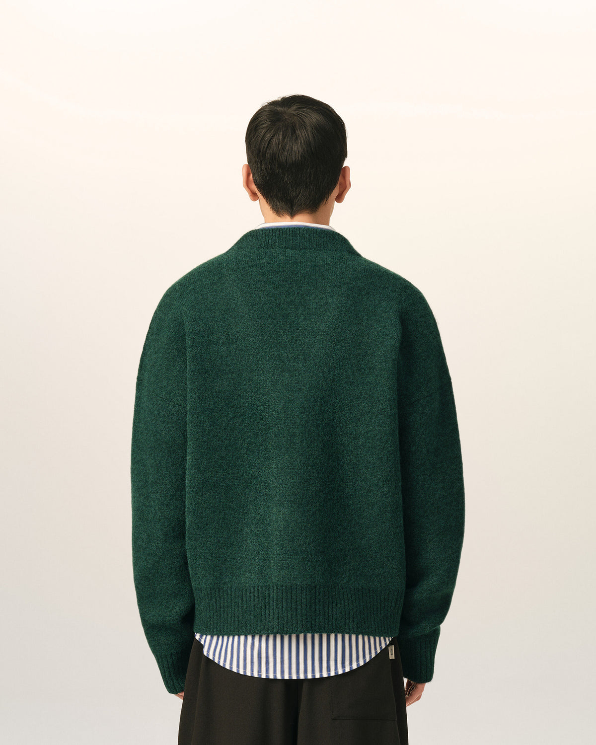 Green alpaca cardigan with Ami de Coeur - 5