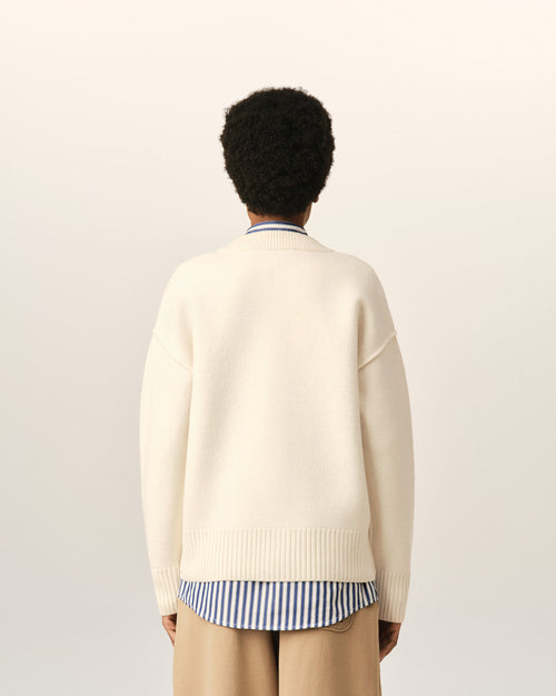 Cárdigan Ami de Cœur de lana blanca - Mujer - 11 - AMI Paris - Ami Paris